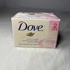 Vintage 2 Dove Pink Rosa Beauty Bar Soap Moisturizing Cream 4 oz New Old Stock